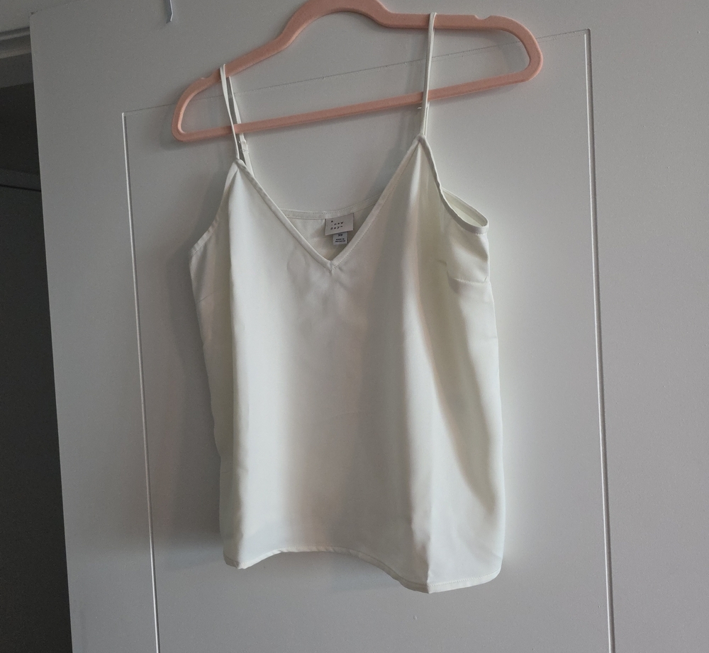 a new day Cream Satin V-Neck Cami Tank